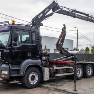 foto 32t roll-off-tipper MAN TGA 35.390 BL - HIAB 195