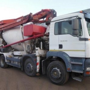 foto pumi 24m/9m3 beton mieszarka+pompa 8x4 MAN +Sermac