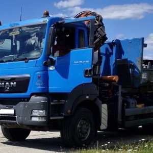 foto 6x6 MAN TGS hakowiec+ HDS Terex Atlas z pojemnik